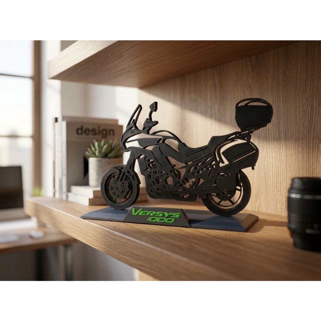 Escultura Decorativa Moto Kawasaki Versys 1000 toure 2012 a 2014 - Impressão 3D Premium - 19cm