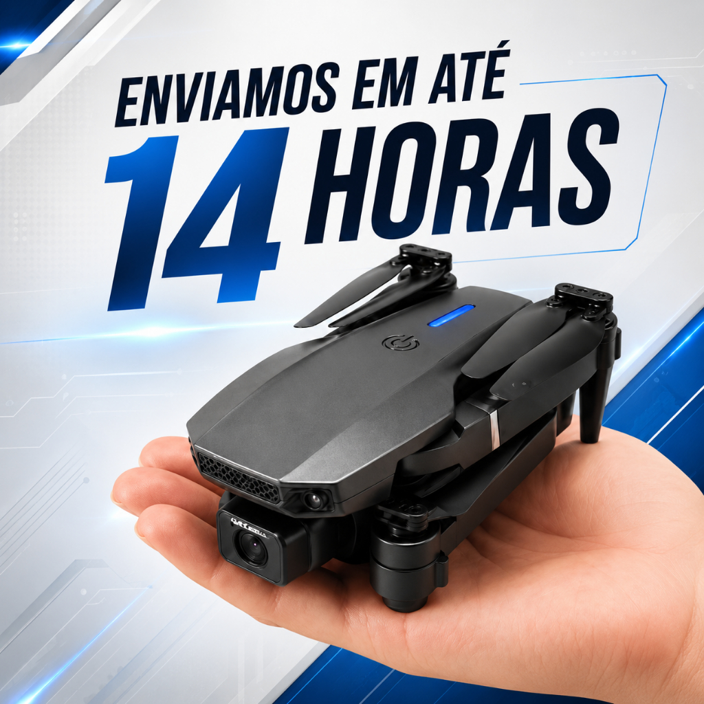 Drone Dobrável E58 Dual Câmera 4K HD FPV Wifi 2.4GHz Altura Fixa 360° Mochila e Bateria Recarregável