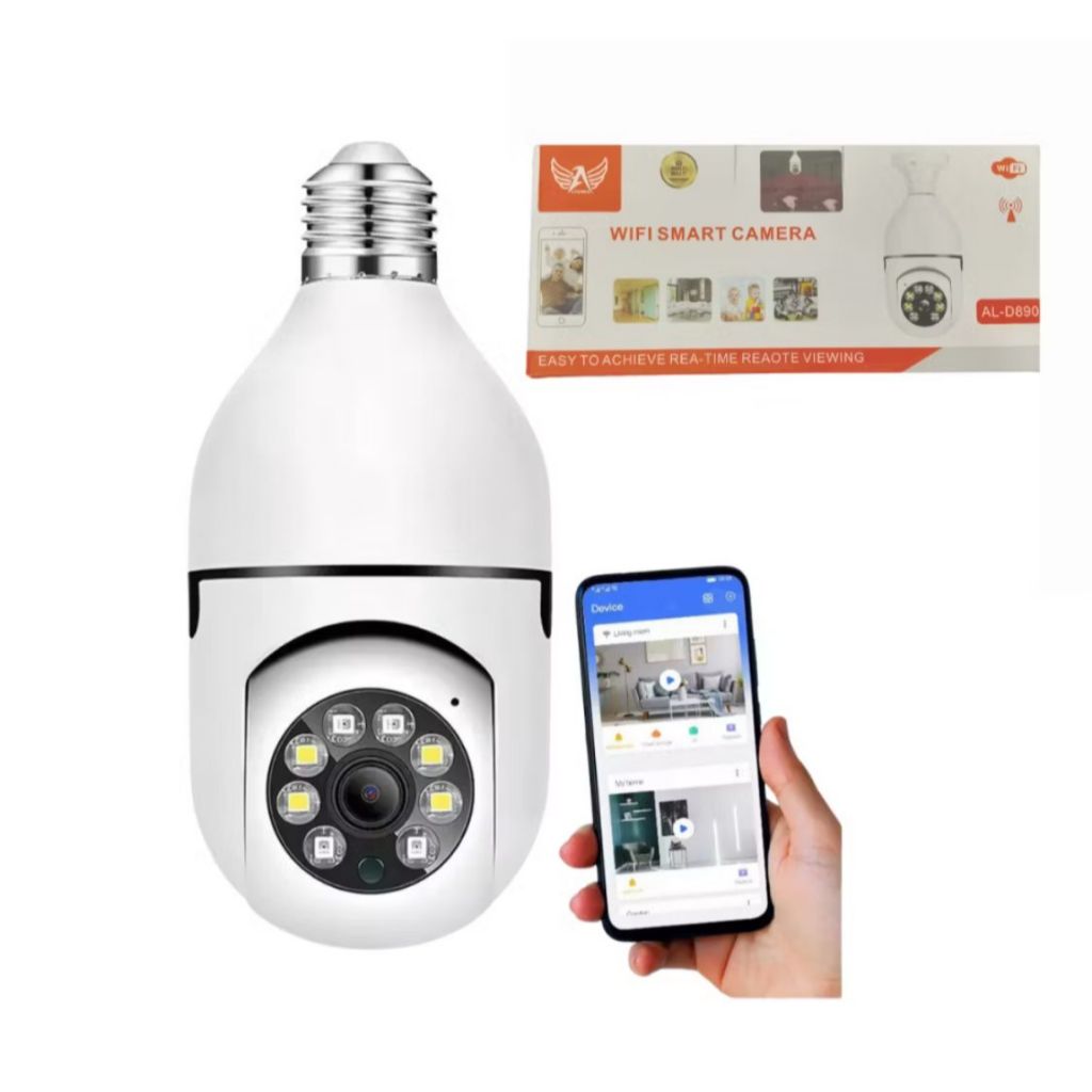 Camera De Segurança 8177 Ltomex Camera AL-D890 Fergusom Lâmpada Ip Wifi Interna Externa App Espiã 360º Cor Branco