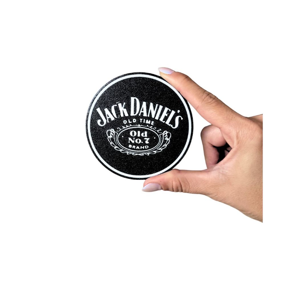 🥃 Kit 3 Porta Copos Estilo Jack Daniel’s 3D Desnso de copo para Mesa, Bar ou Balcão