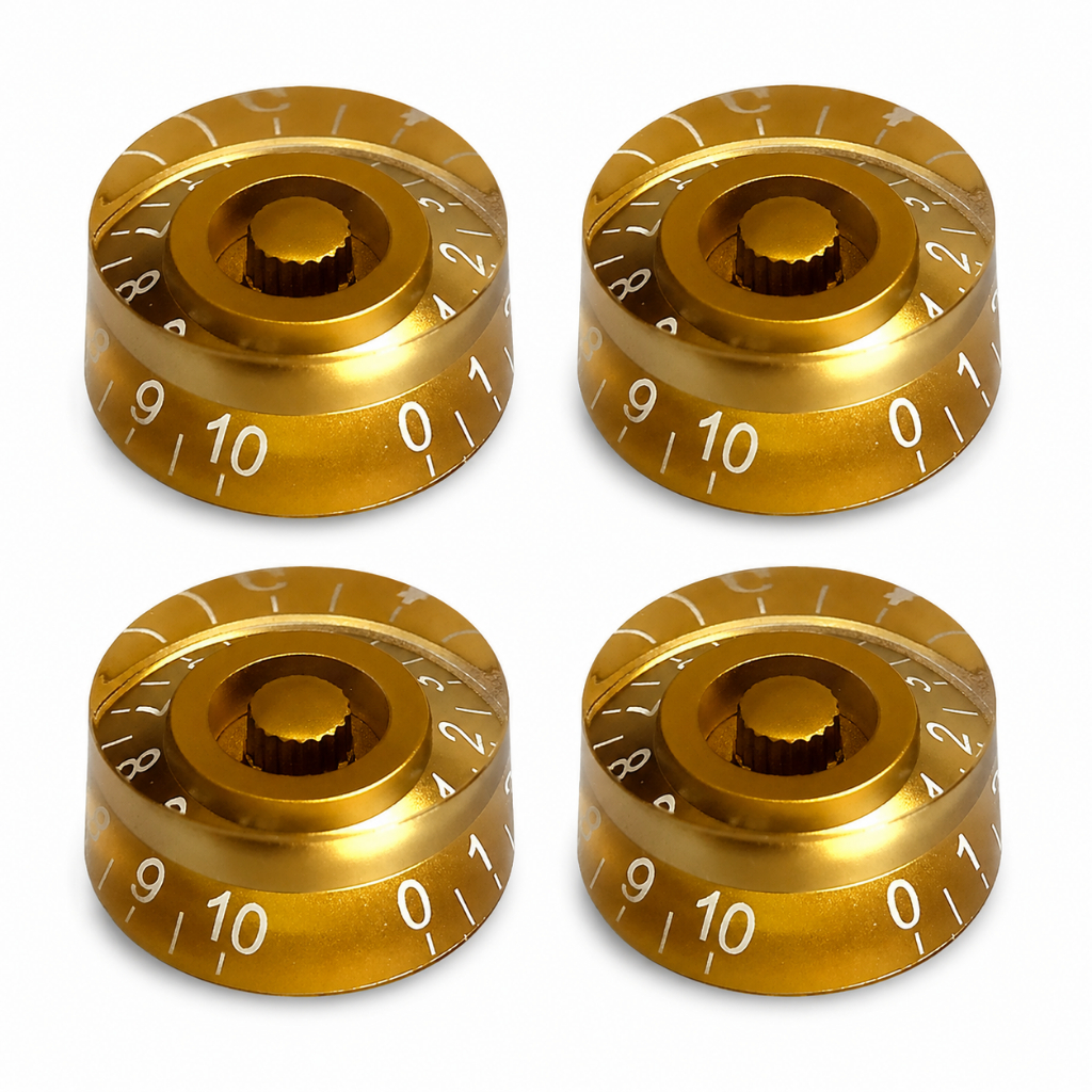 Kit 4 Knob Dourado Para Guitarra Baixo Les Paul Sg Prs Stratocaster