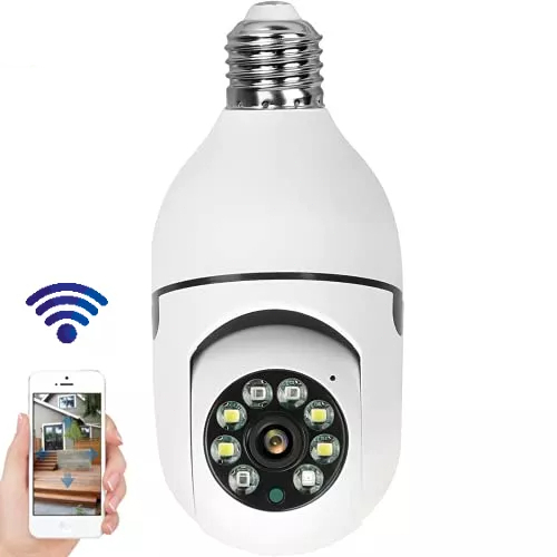 Câmera Lâmpada Smart Wifi 1080P Bocal E27 com Acesso Remoto Pelo Celular Áudio Bidirecional-Altomex