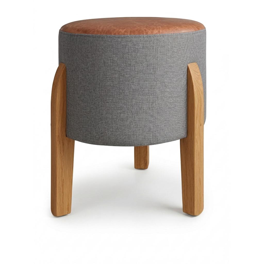 PUFF DECORATIVO ISIS PARA SALA E QUARTO CINZA MARROM