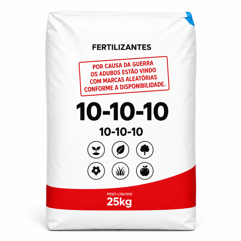 Adubo Fertilizante 10.10.10 25kg Npk Gramado Verde, pomar, flores sem marca definida