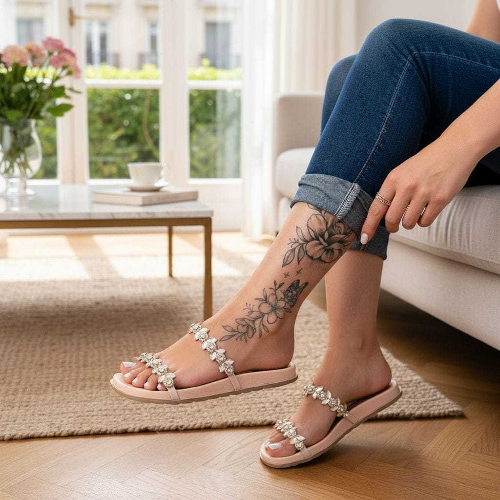 Birk feminina de pedraria papete de pedraria flatform de pedraria (KAROL)