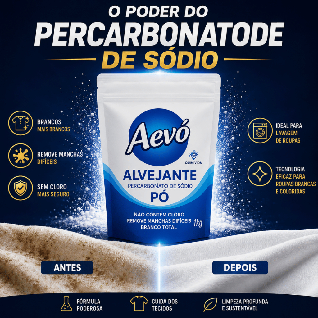 Percarbonato de Sódio Tira Manchas Alvejante Sem Cloro Tira Manchas Aevó roupas Brancas Coloridas
