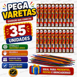 35 Pega Vareta 21 Palitos Para Kit Festa Lembrancinha Aniversario Prenda Criança Quermesse novo