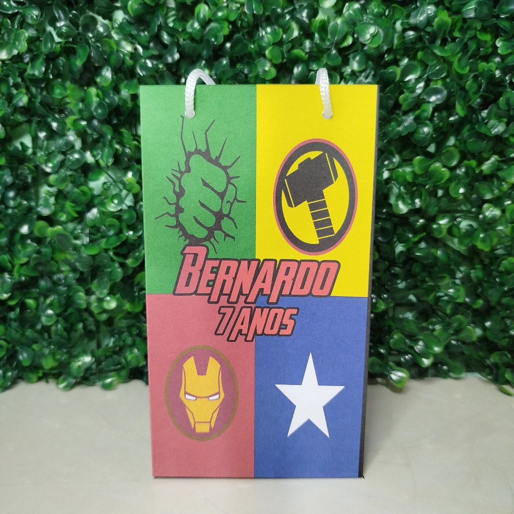 Sacolinha Surpresa Vingadores Lembrancinha Aniversário Infantil Personalizada