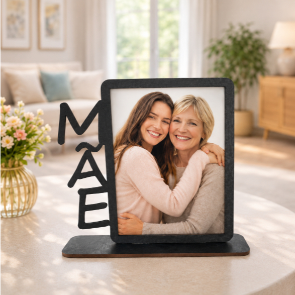 Quadro Foto Decorativo Mãe Porta Retrato MDF 15x10 Presente Afetivo