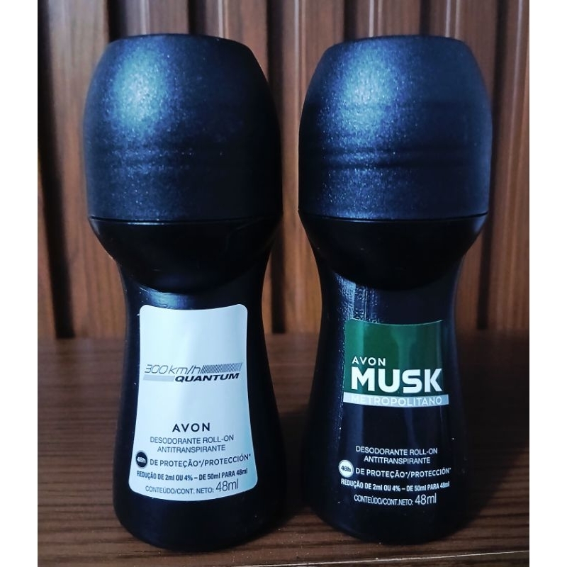 kit 02 unds Desodorante Antitranspirante Roll On Masculino Avon 48ml Vegano.