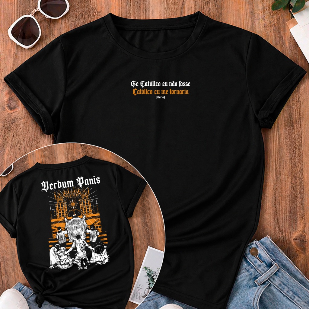 Camiseta Tradicional Religiosa Jesus Seria Católico Maria Camisa 100% Algodão