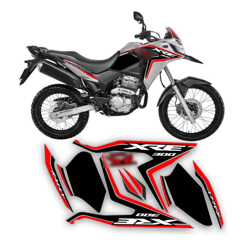 Kit Adesivos Compatível Com XRE 300 2019 Prata Rally Original cabe na 2019 a 2024 Várias Cores Laminado