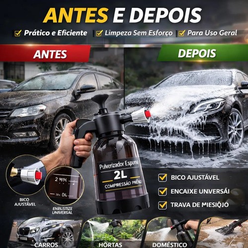 Kit Pulverizador Profissional Snow Foam 2l Pulverizador Híbrido 3 Em 1 Pressão 2 Litros — imagem 2 de 2