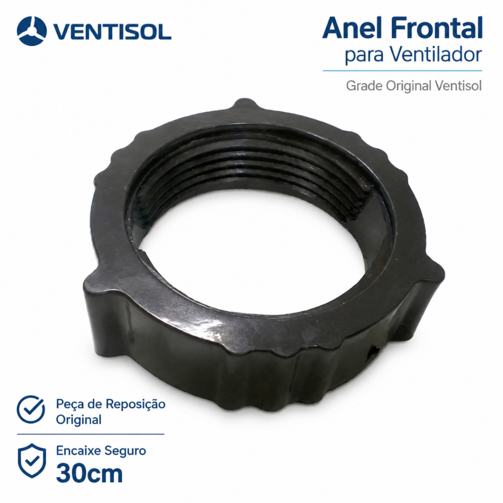 Anel Frontal Com Rosca da Ventisol Para Ventilador Peça Reposição Grade Original Encaixe Seguro 30cm