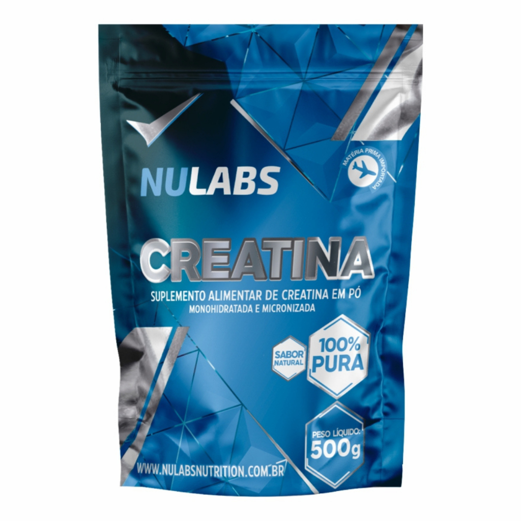 Creatina Em Pó 100% Pura Monohidratada 500g Nulabs Importada Para Alta Treino De Alta Performance Esporte Musculação