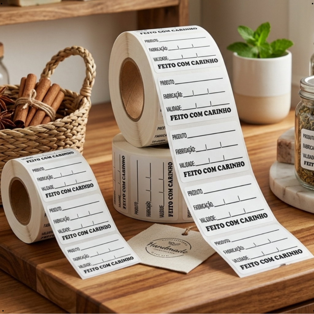 500 Etiqueta Adesiva Validade De Alimento Anvisa 50x30mm Manipulação, Identificação papel couchê 500