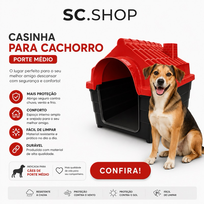 Casa Casinha de Cachorro Número 7 Mais Conforto e Proteçao Para Seu Pet