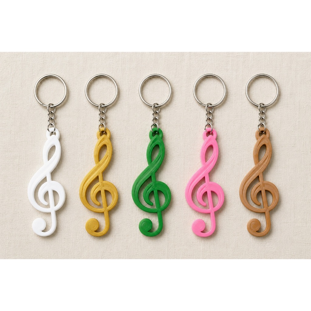 Chaveiro Clave de Sol Colorido – Acessório Musical para Mochilas e Chaves