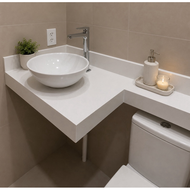 Bancada em Porcelanato 70x40 com Braço Extensor 80x15– Sob Medida