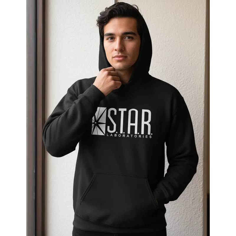 Moletom Star Labs Laboratories Blusa De Frio Dc Comics Super Herói Flash Batman Super Man