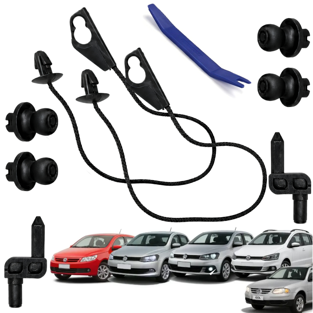 Tampão Bagagito para Volkswagen Gol G4 G5 G6 G7 Fox Spacefox kit Pino Dobradiça 2004 a 2017 2018