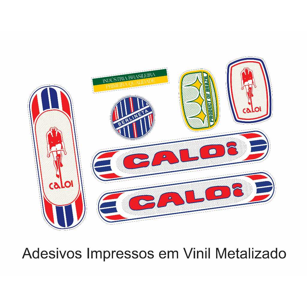 Kit Adesivos Caloi Berlineta 1974 Metalizado