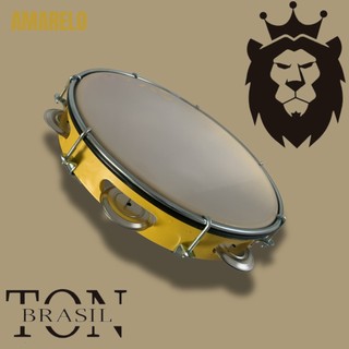 Pandeiro Profissional - YELLOW - 10´ Abs l Pele de Nylon l Platinela de aço