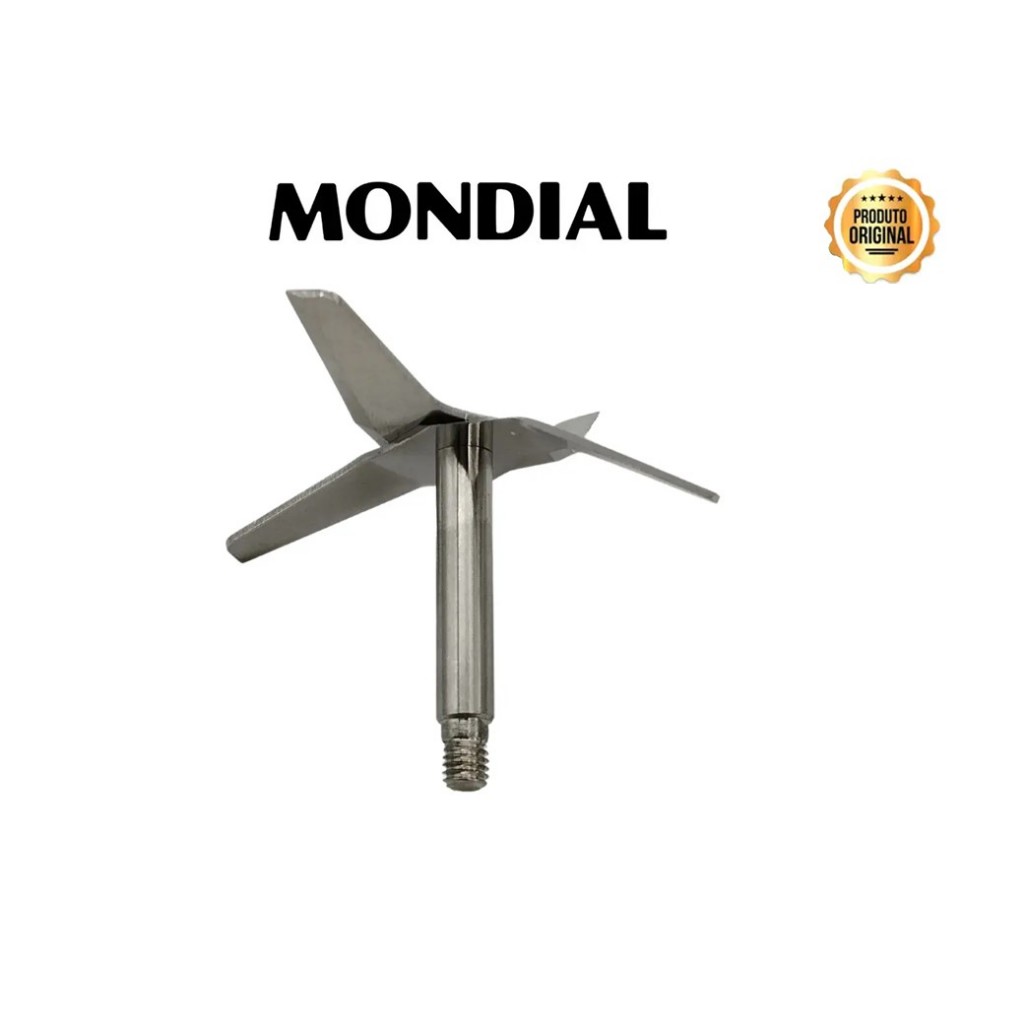 Faca Lâmina Lisa Com Eixo Liquidificador Mondial Original L28 L99 L550 L700 0094-08