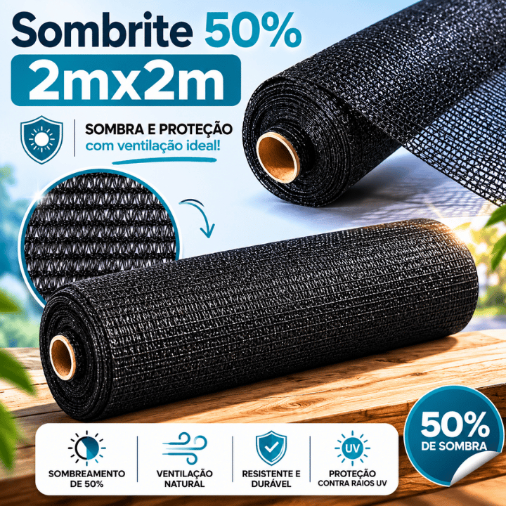 Sombrite 50% 2x2m tela sombreamento para horta jardim orquidario viveiro estufa