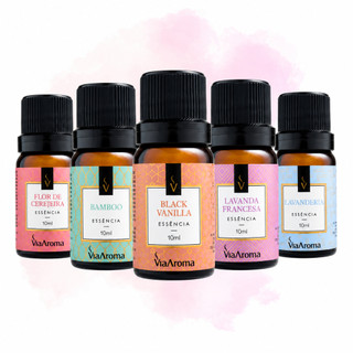 Kit 3/5 Via Aroma Essência para Difusor Aromatizador Kit de Essências Aromáticas