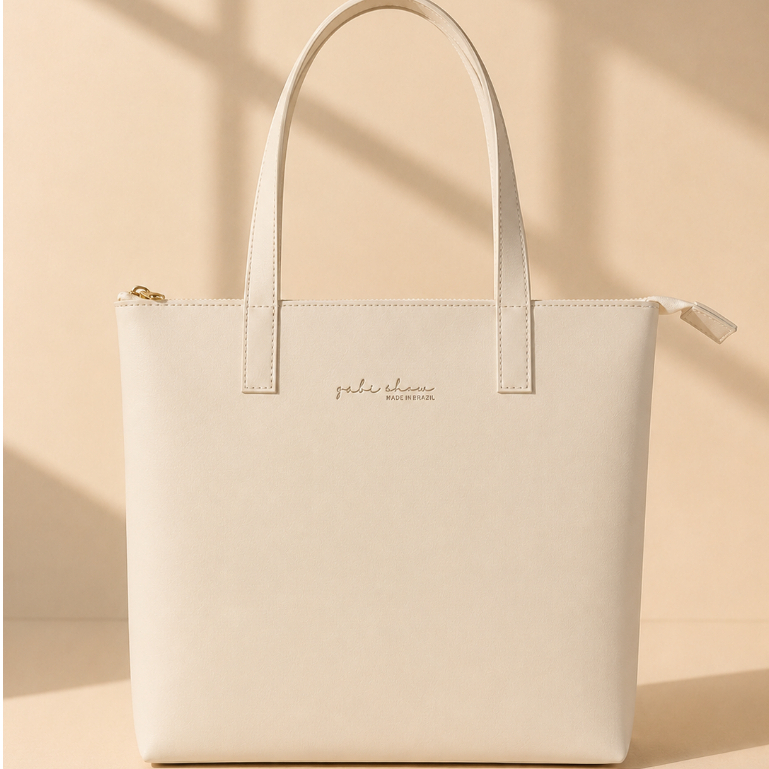 Mini Sacola Gaby Show Bolsa Feminina Tote Elegante Casual Com Zíper Minimalista Premium Moderna