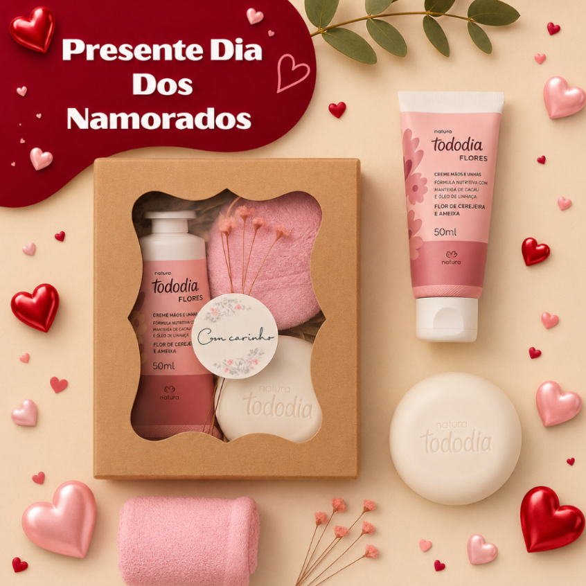 Presente Dia Dos Namorados Hidratante + Toalhinha + Sabonete
