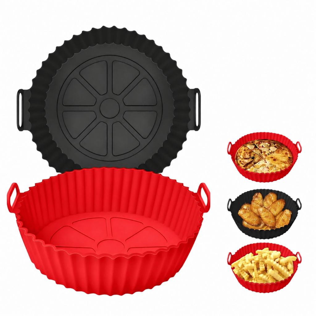 Kit Forma Para Air Fryer Silicone Antiaderente Forno Microondas