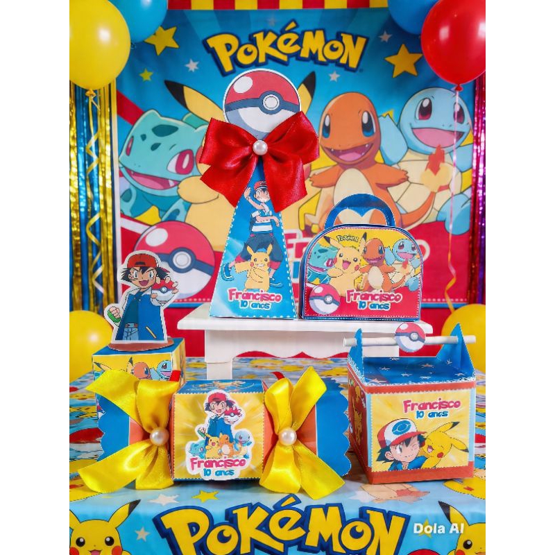 Kit 25 Caixinhas/Personalizados Festa Pokémon| Itens de mesa, Lembrancinhas Aniversário.