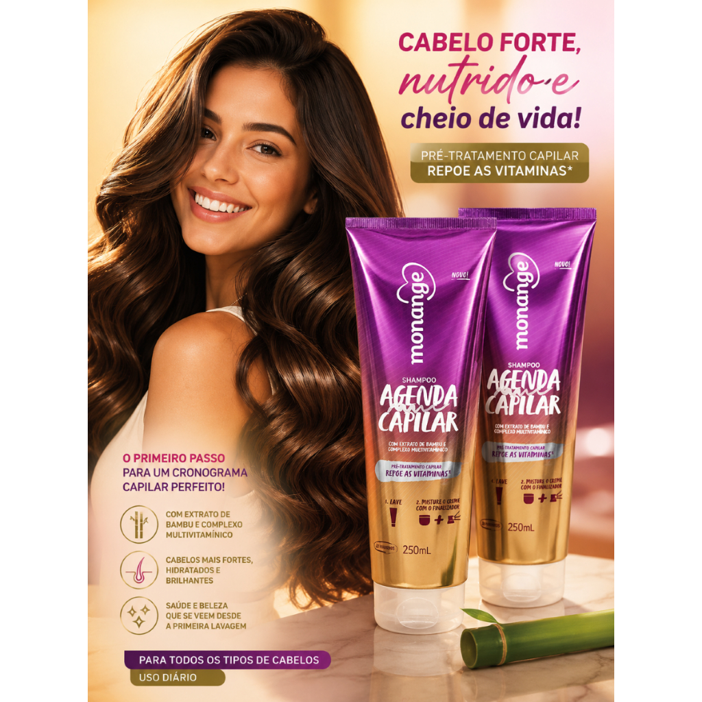 Box c/ 2 Shampoos Monange Agenda Capilar 250ml