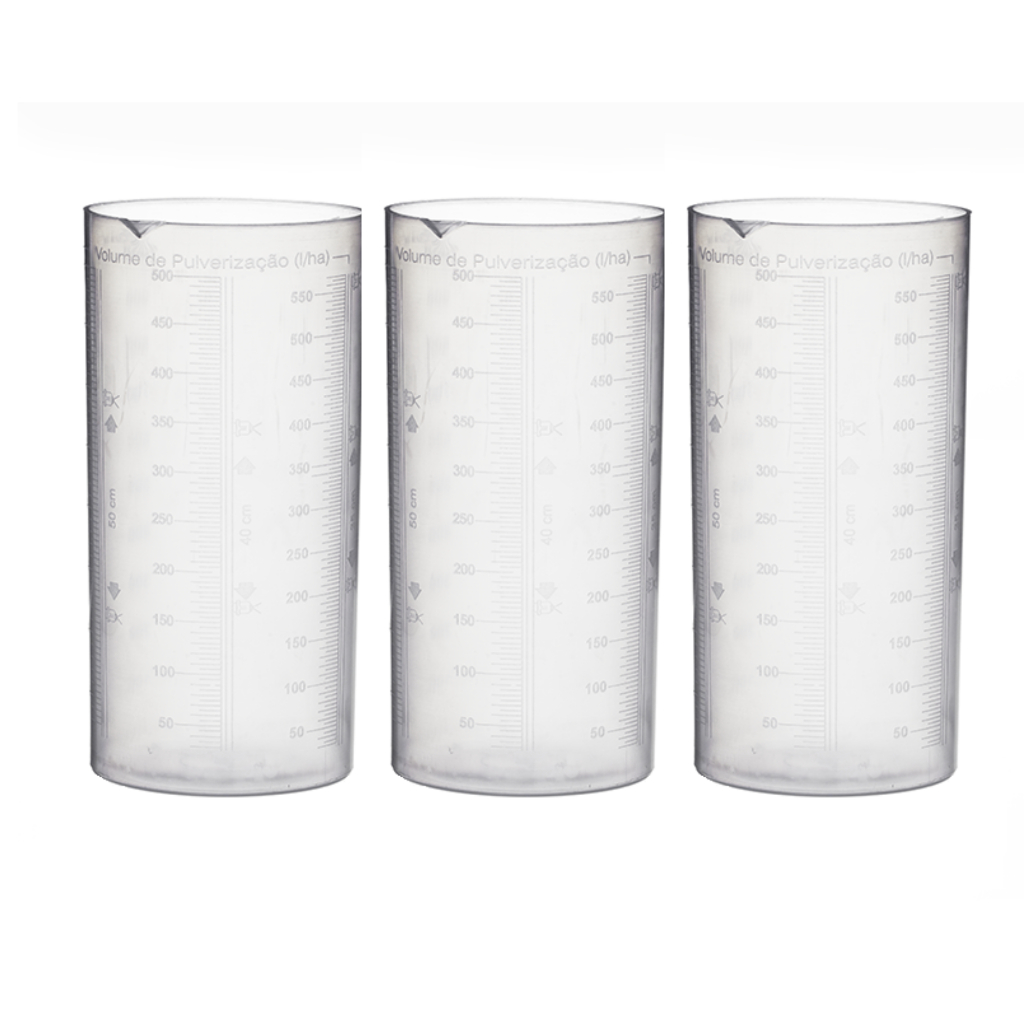 3 Copo Calibrador Alto Relevo Kerplas Pulverizador 1 Litro