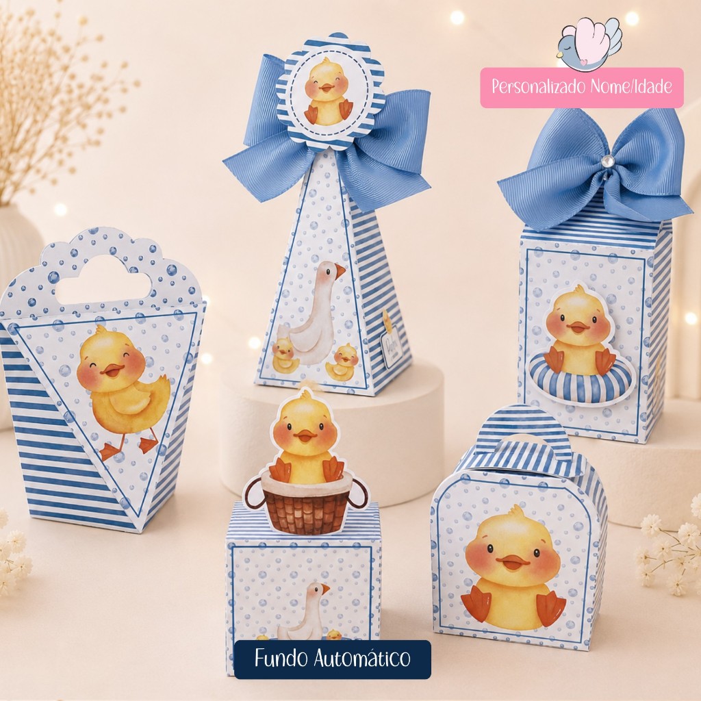 Caixinhas Patinho - Lembrancinhas para Decoração e Lembrancinha - Festa Infantil - Personalizados