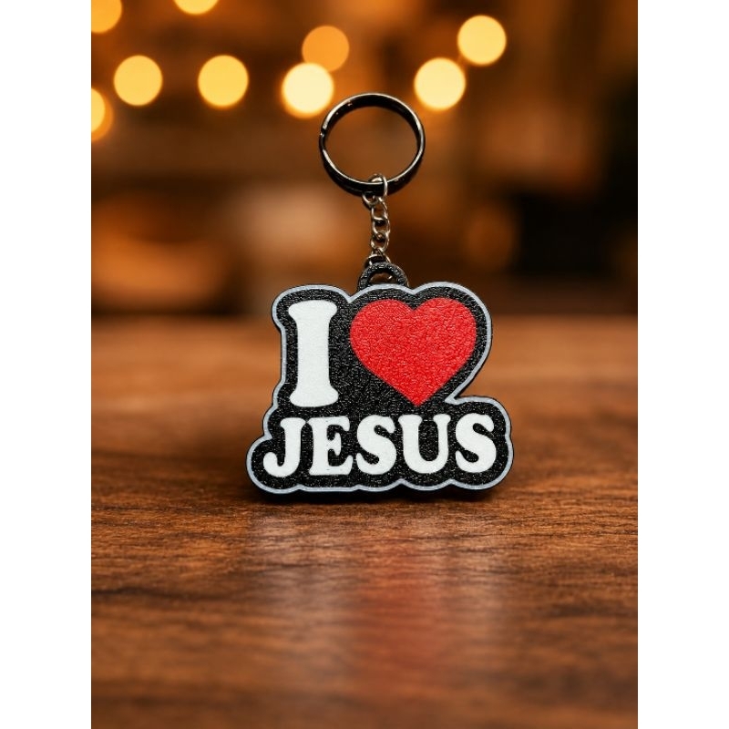 Chaveiro evangélico "Eu amo Jesus" 5cm para chaves, presentes, brindes e lembrancinhas, para igreja, Jesus te ama