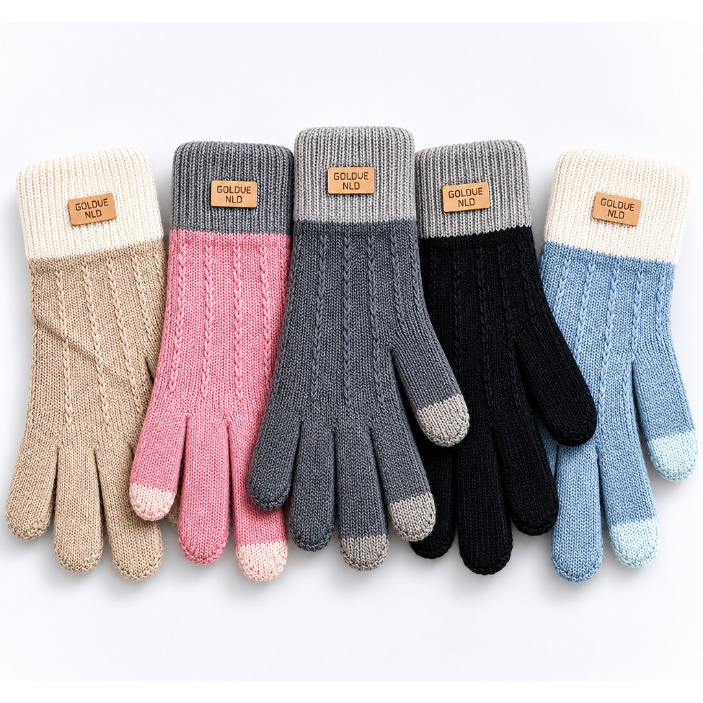 Luvas Femininas de Lã com Touch Screen para o Inverno par de luva feminina Lã quentinha