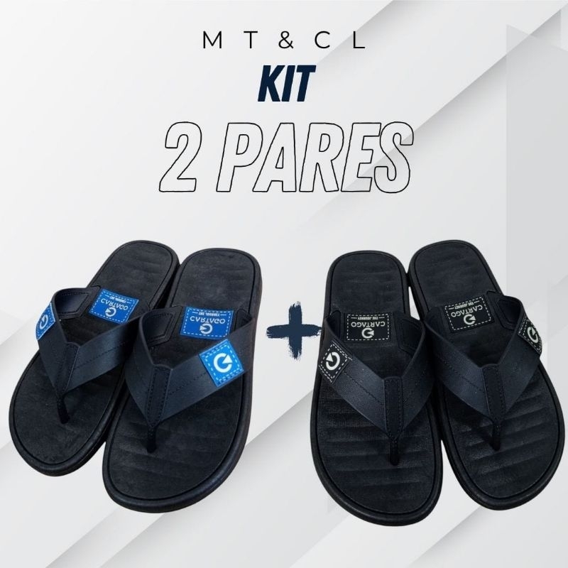 Kit com 2 pares de chinelos/sandálias/masculinas
