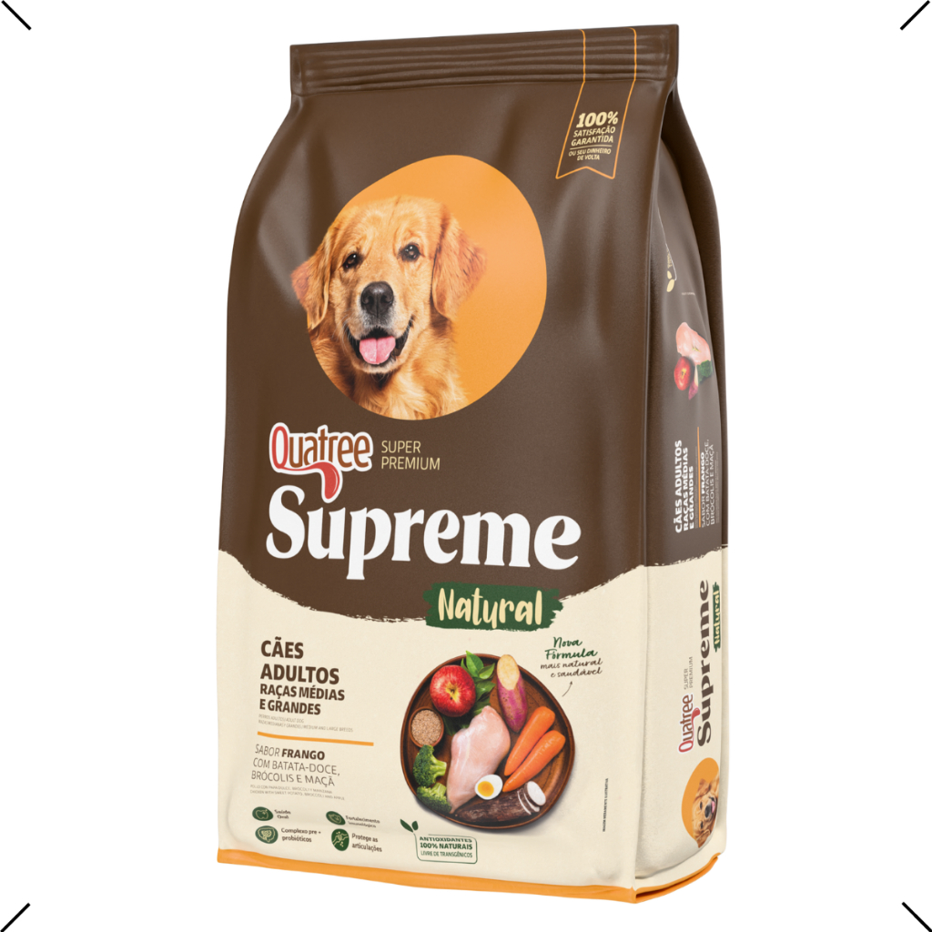 RAÇÃO QUATREE SUPREME ADULTO RAÇA MEDIA E GRANDE 15KG