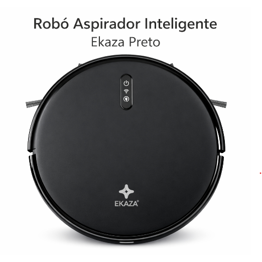 Robô Aspirador De Pó Inteligente Passa Pano Mapeamento Ekaza Preto