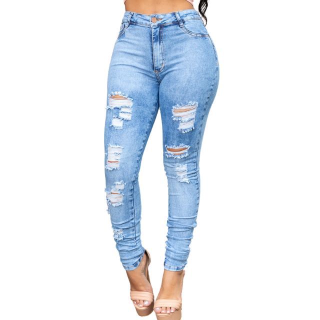 1004 - Calça Jeans Com Rasgos Feminina Carmen Modela Corpo Tendência Destroyed