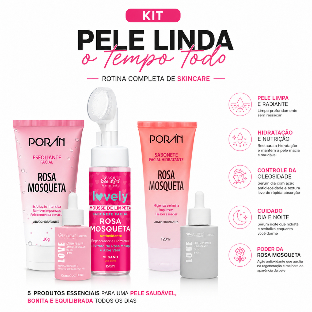Skincare completo kit cuidado com o rosto limpeza de pele dia e noite