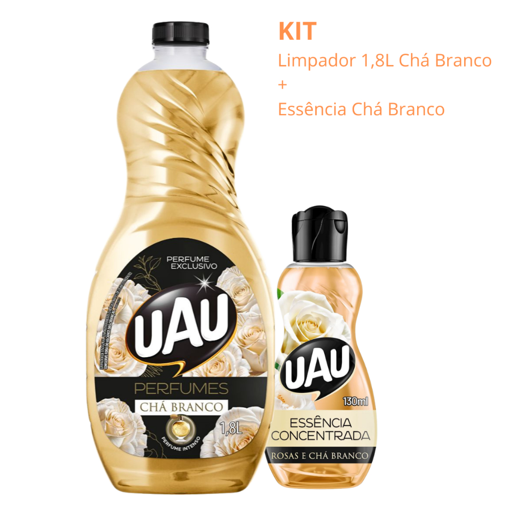KIT Limpador Perfumado 1,8L UAU + Essência - Vários Perfumes