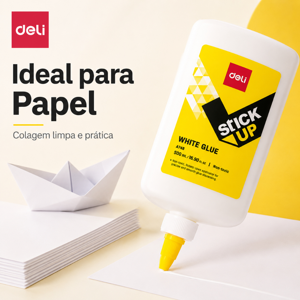 Cola Branca 120ml/ 500ml PVAC Lavável Deli Sem Solvente Ponta Fina Escolar Artesanato · foto 2