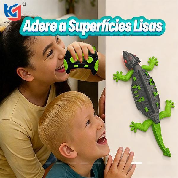 Brinquedo Lagarto Controle Remoto Sobe na Parede Robô Lagartixa RC com Luz LED Recarregável Presente Menino