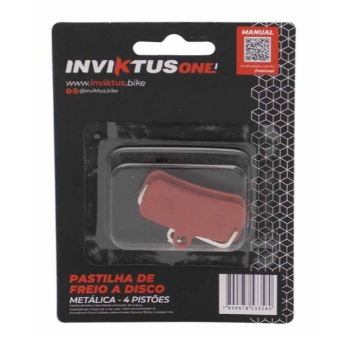 Par Pastilha Freio Disco Metálica 4 Pistões Bike Tipo Shimano D03s D02s  Gta Zee Original InviKtus