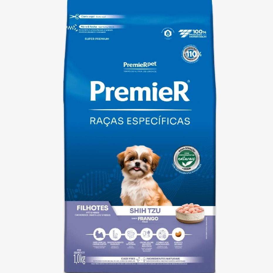 Ração Premier Raças Específicas Shihtzu Filhotes 1 Kg Sabor Frango