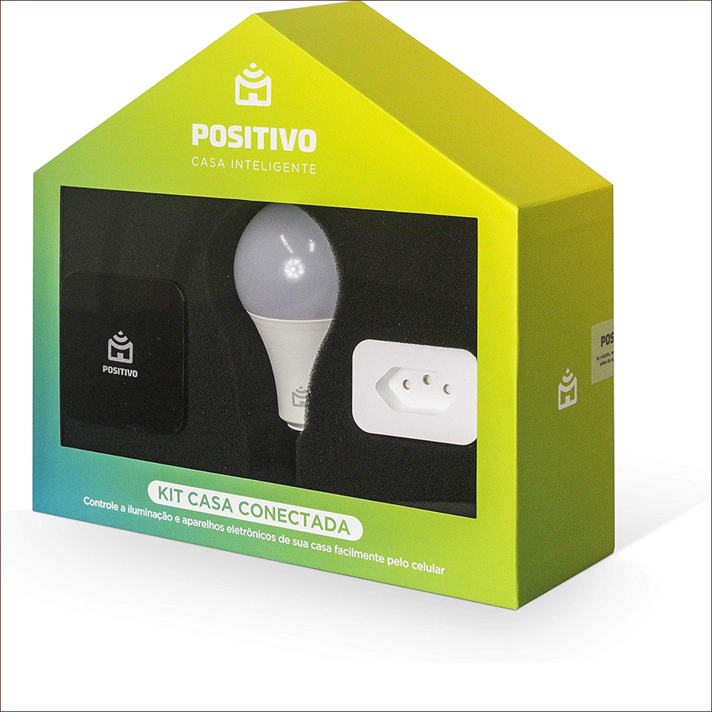 Kit Casa Conectada Positivo Controle Lâmpada E Plug 10A